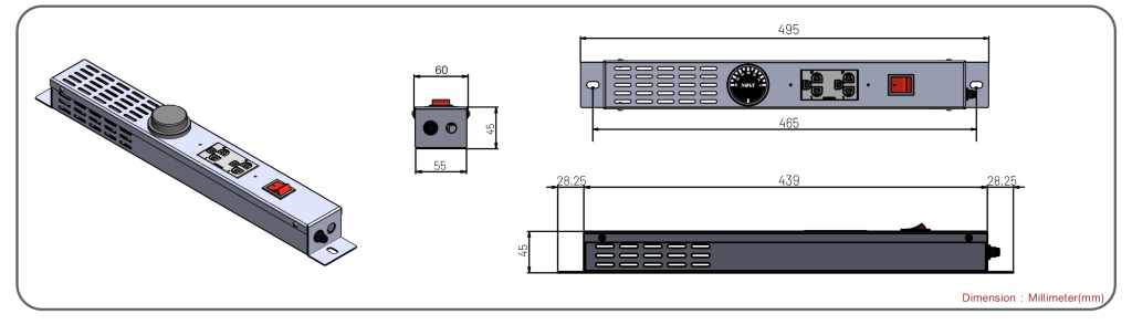 AC Power Distribution Unit _Thermostad_Dimension