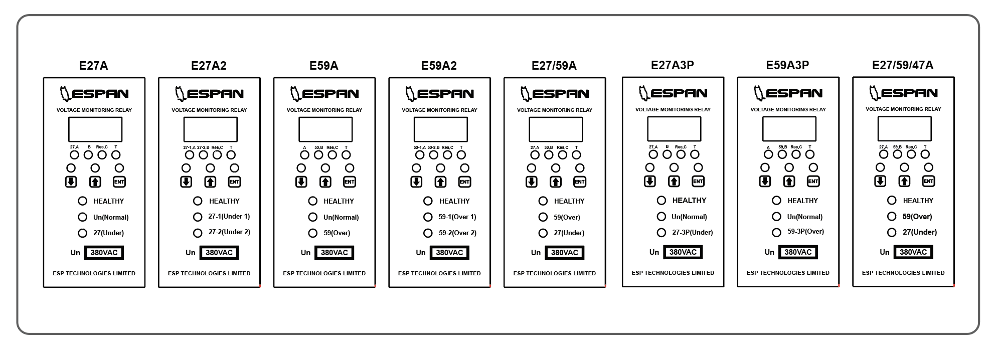 E27A_Front plat flush mount and DIN rail