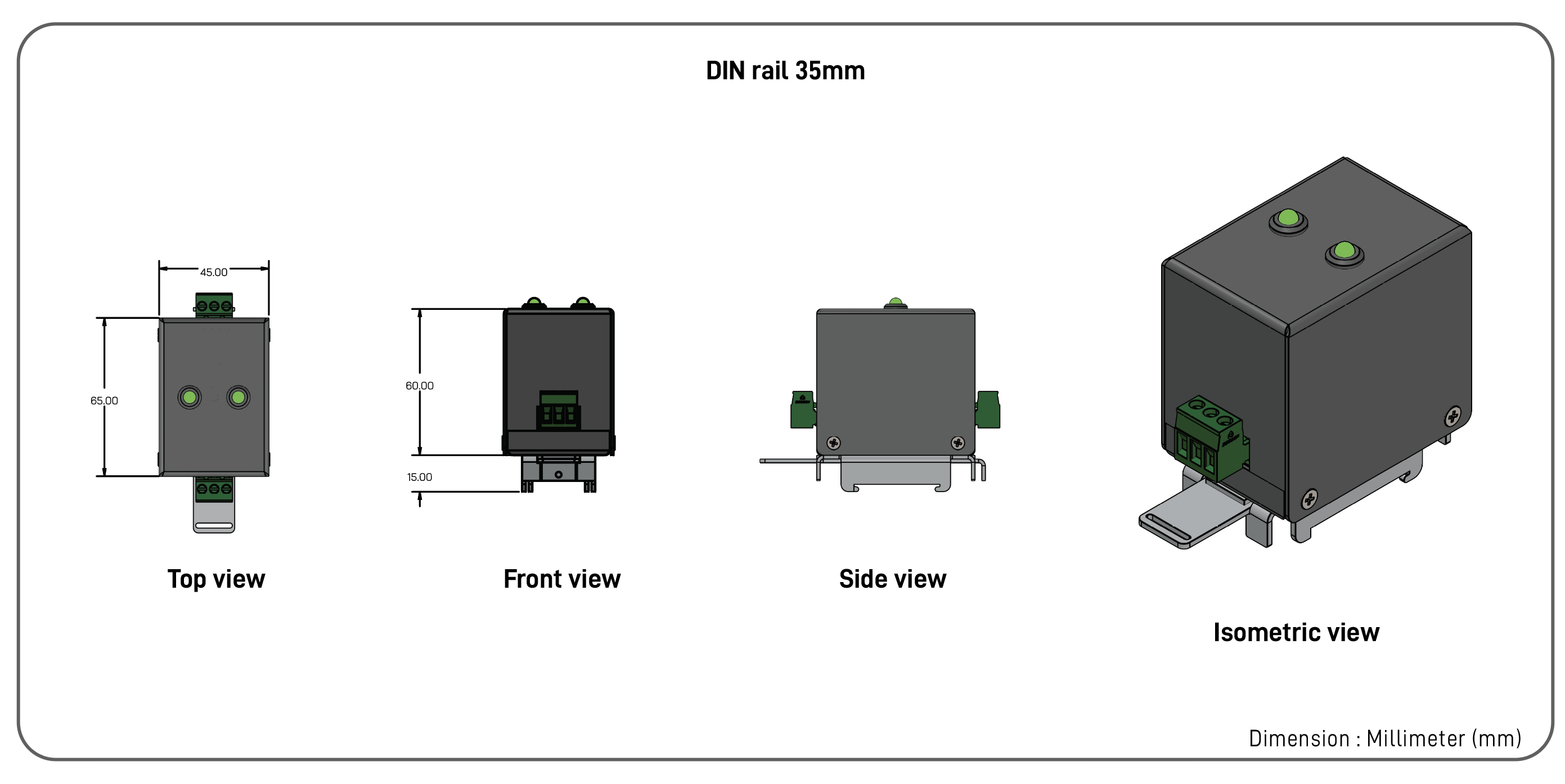 E95 _Dimension DIN rail